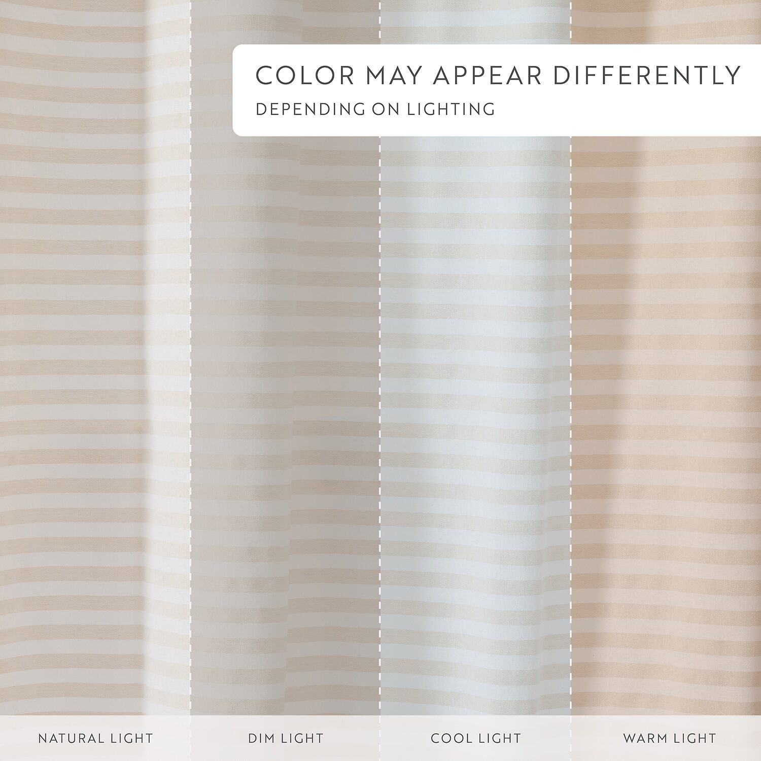 Casual Comfort Cotton Blend Classic Stripe Printed Shower Curtain