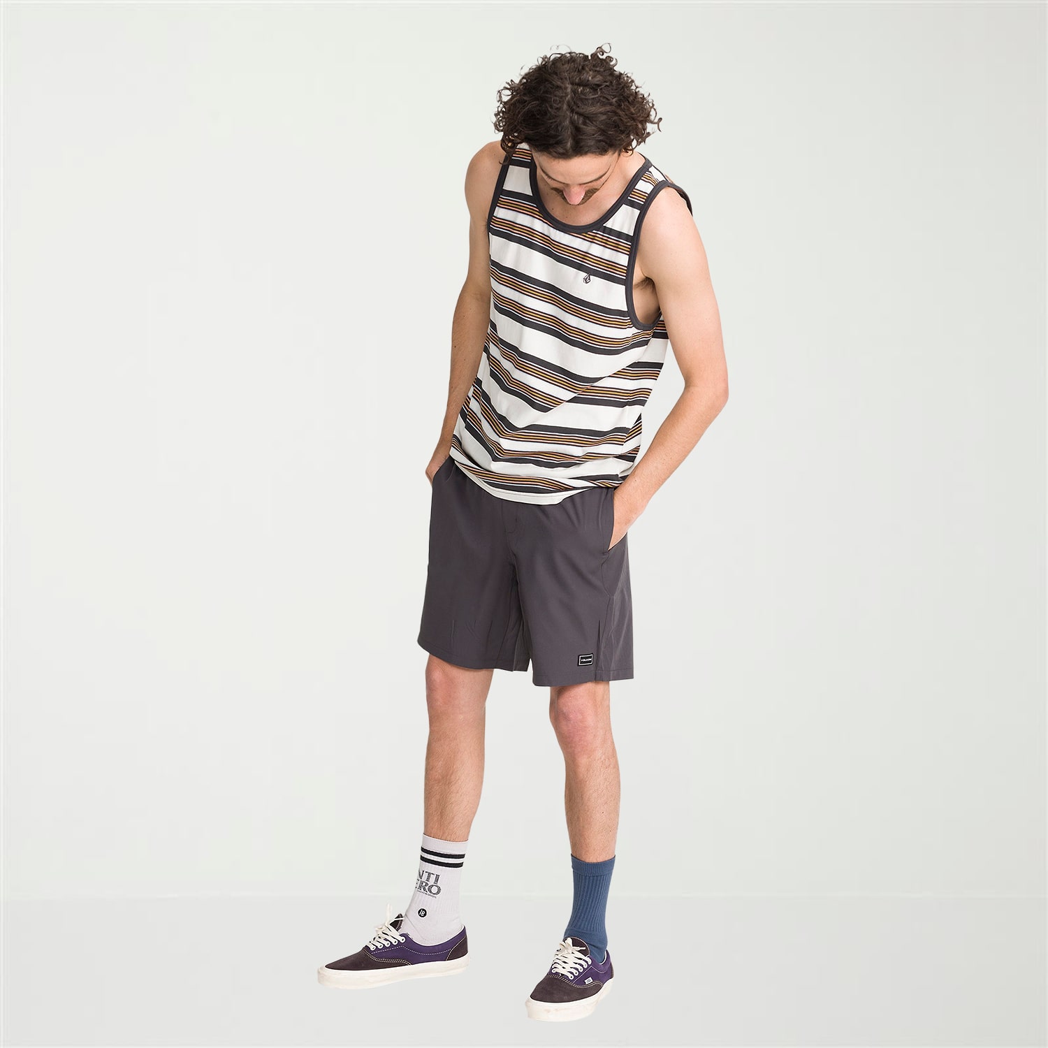 VOLCOM Mens Round Neck Sleeveless Tank Top