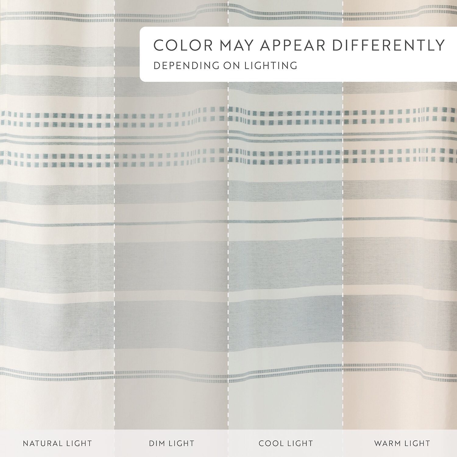 Casual Comfort Cotton Blend Placement Stripe Shower Curtain