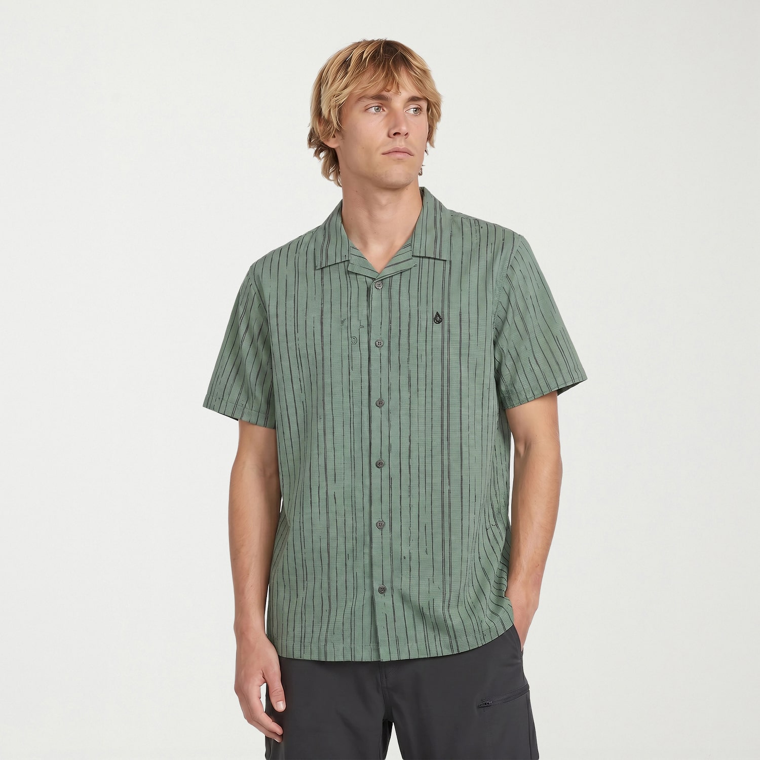 VOLCOM Mens Short Sleeve Camp Shirt