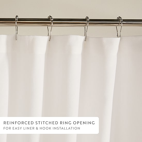 Casual Comfort Cotton Blend Placement Stripe Shower Curtain