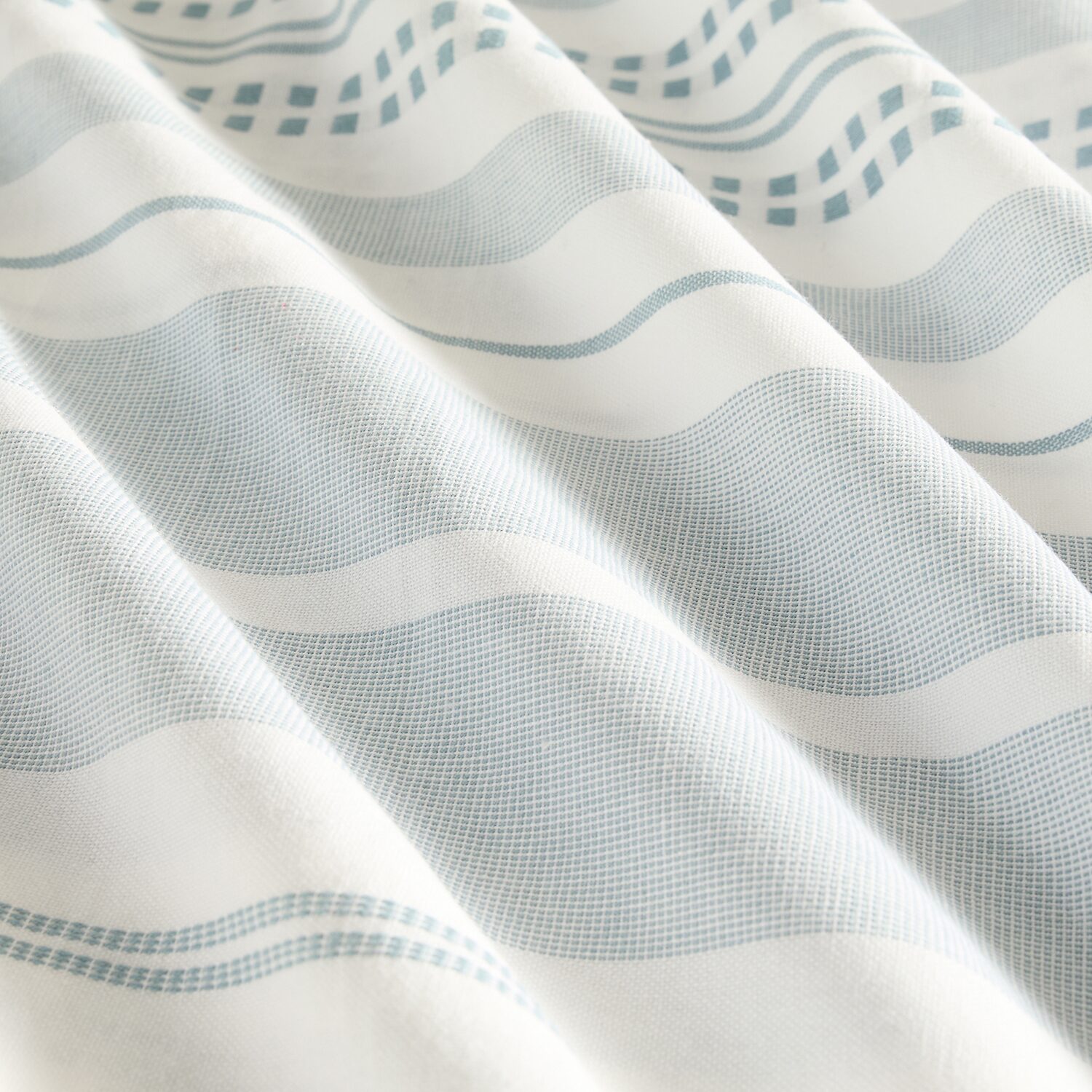 Casual Comfort Cotton Blend Placement Stripe Shower Curtain