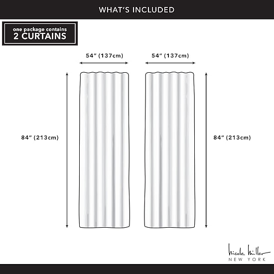 Nicole Miller Peterson Tab Top Light-Filtering Set of 2 Curtain Panel