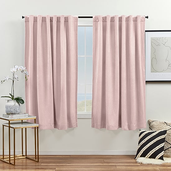 Exclusive Home Curtains Velvet Tab Top Light-Filtering Set of 2 Curtain Panel