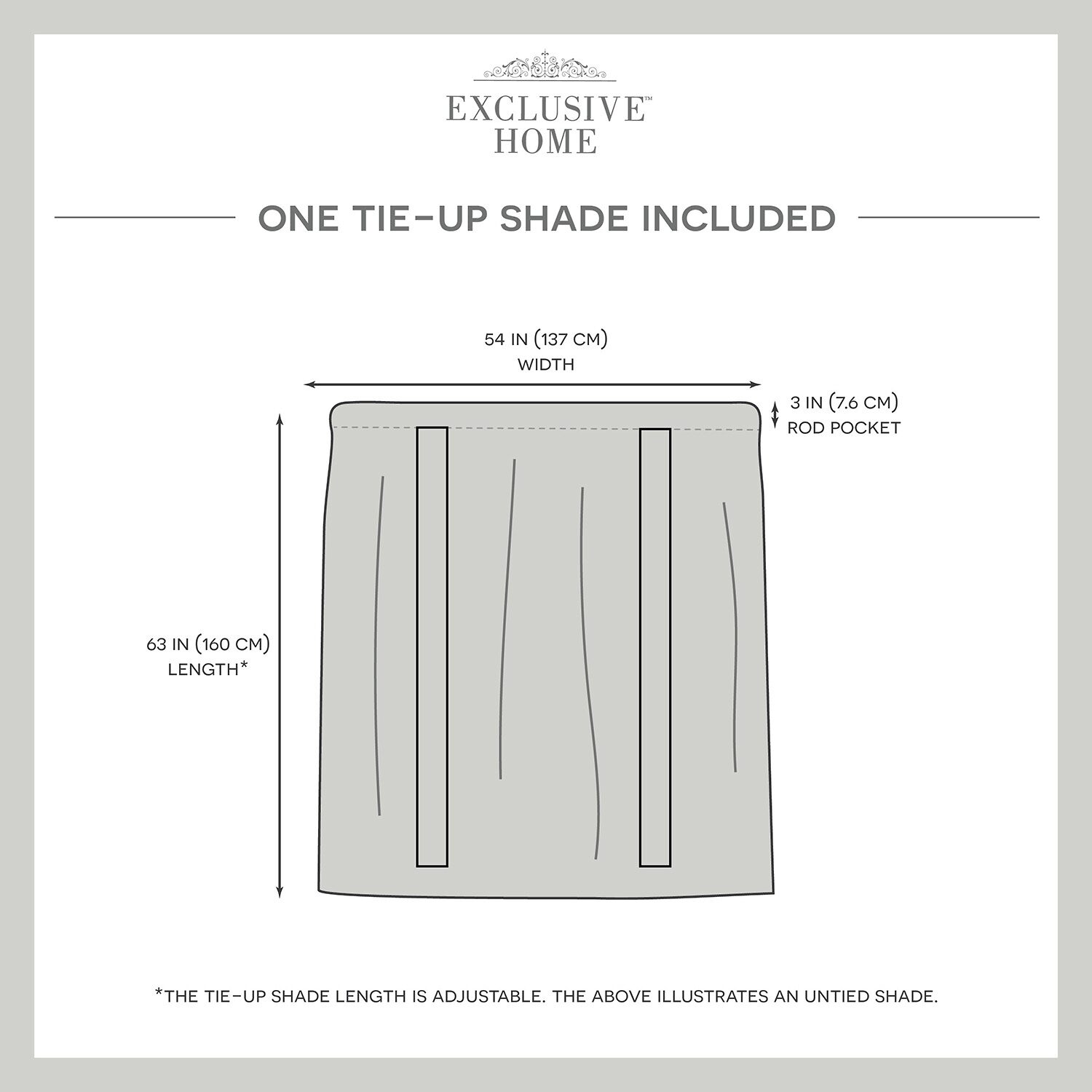 Exclusive Home Curtains Belgian Sheer Rod Pocket Single Tie-Up Shade