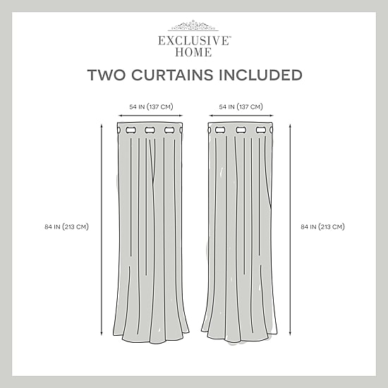 Exclusive Home Curtains Velvet Grommet Top Light-Filtering Set of 2 Curtain Panel
