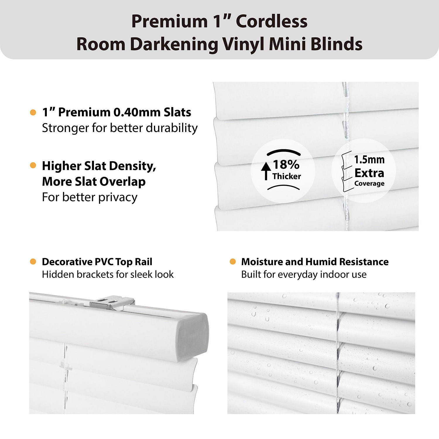 1" Cut-To-Width Room Darkening Cordless Mini Blind