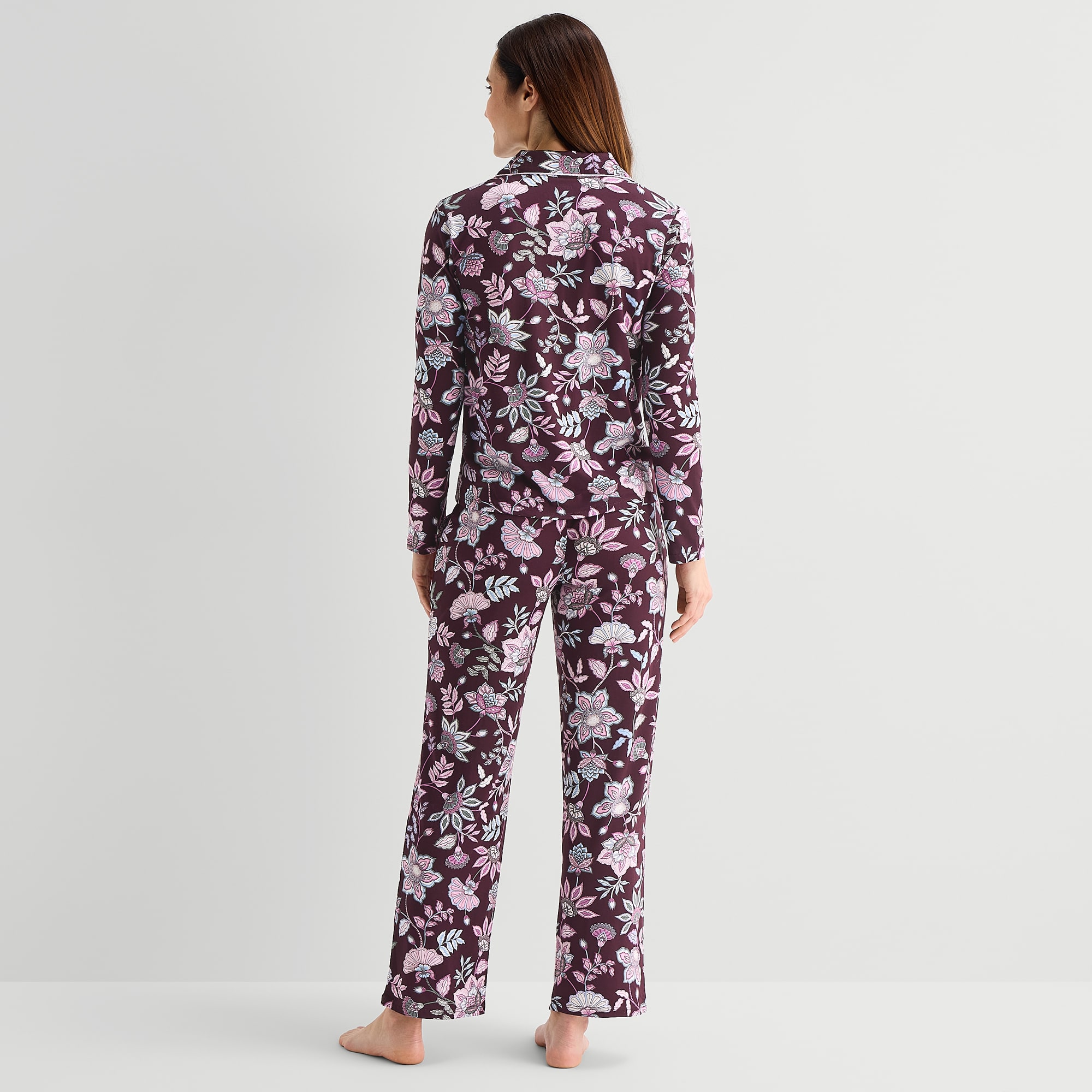 Jaclyn Womens Long Sleeve 2-pc. Pajama Set