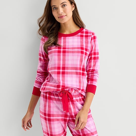 Jaclyn Womens Crew Neck Long Sleeve 3-pc. Pajama Set