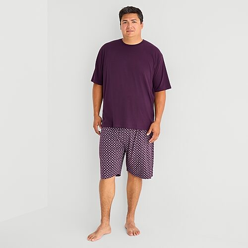 Stafford Super Soft Mens Crew Neck Short Sleeve Big and Tall Pajama Top, 4x-large, Purple