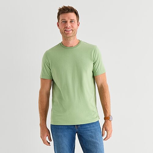 St. John's Bay Super Soft Mens Crew Neck Short Sleeve T-Shirt, Small, Green
