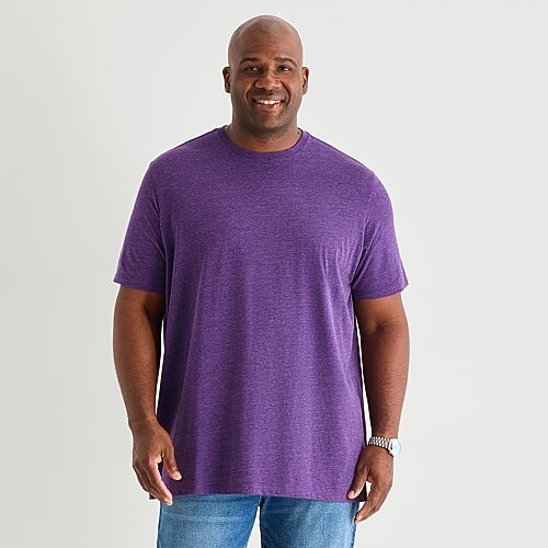 St. John's Bay Super Soft Mens Crew Neck Short Sleeve Quick Dry Big And Tall T-shirt In Purple