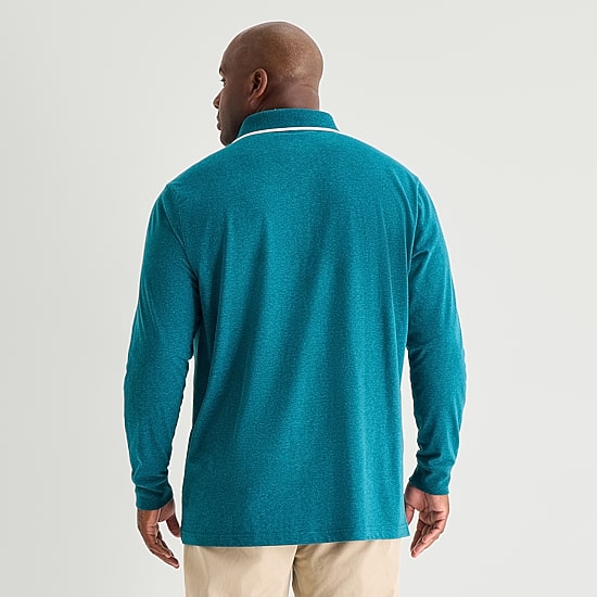 St. John's Bay Super Soft Jersey Big and Tall Mens Classic Fit Long Sleeve Polo Shirt