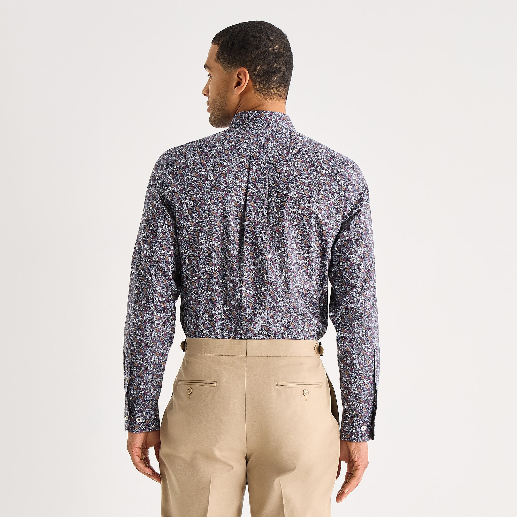 Stafford Floral Mens Long Sleeve Regular Fit Button-Down Shirt