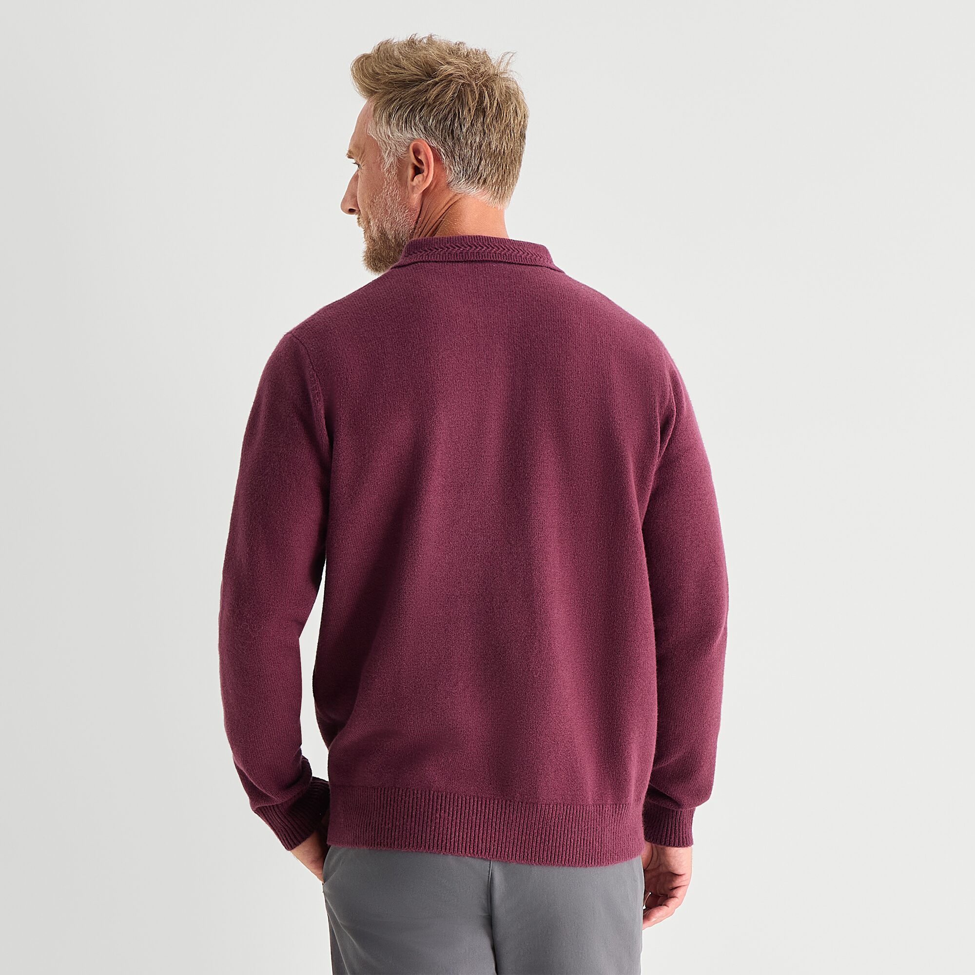 St. John's Bay Cozy Polo Mens Long Sleeve Pullover Sweater