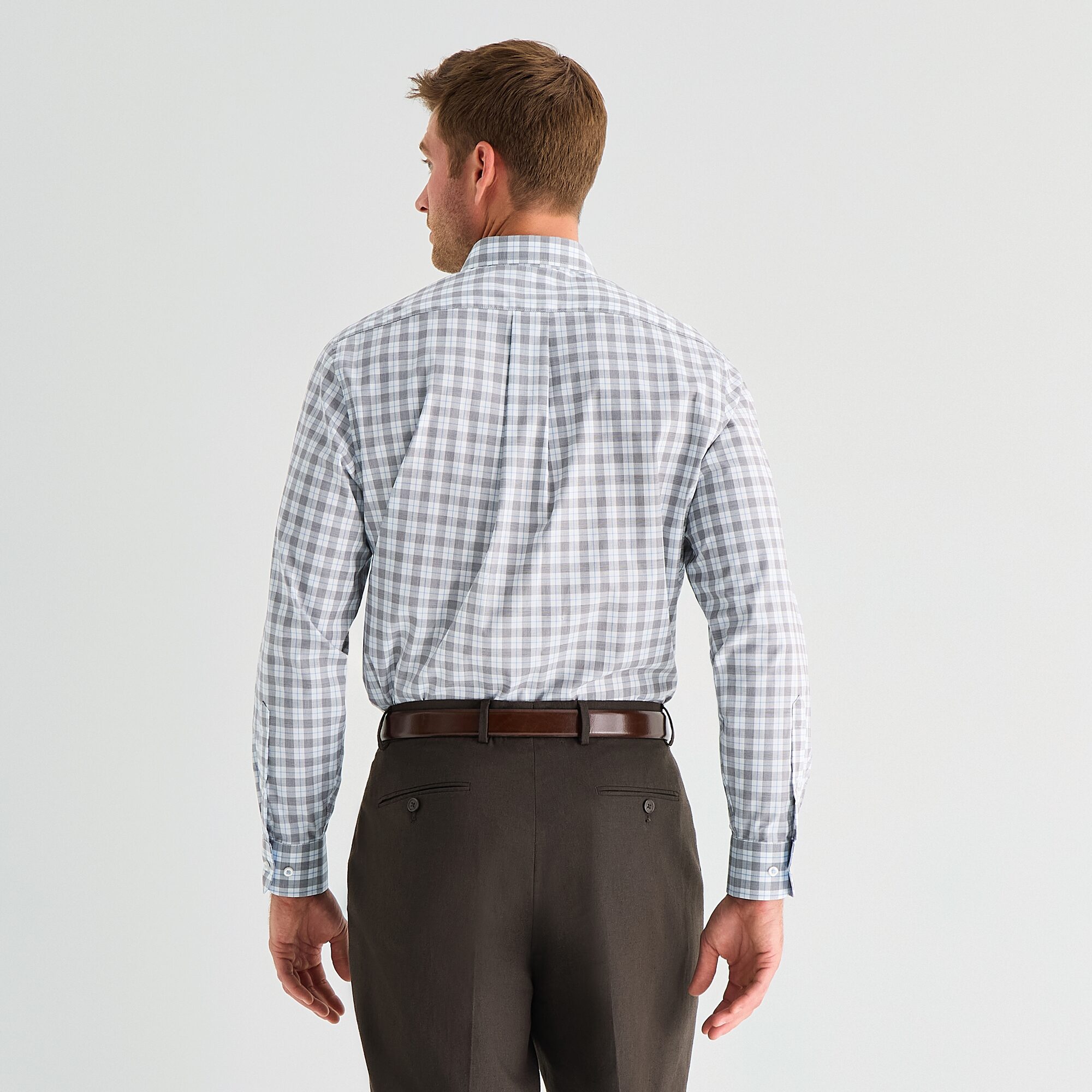 Stafford Plaid Mens Long Sleeve Regular Fit Button-Down Shirt