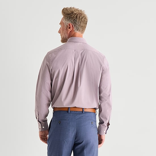 Stafford Heathered Mens Long Sleeve Regular Fit Button-Down Shirt