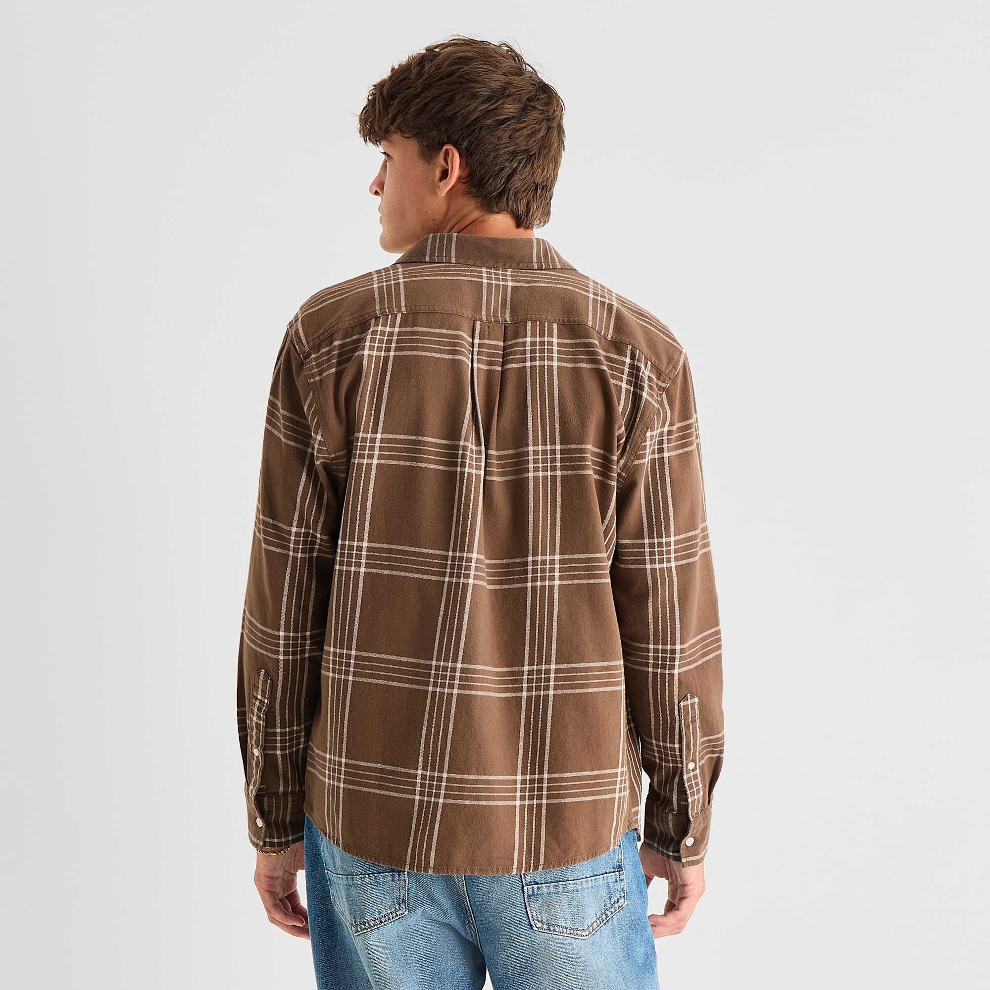 Arizona Mens Long Sleeve Boxy Fit Flannel Shirt