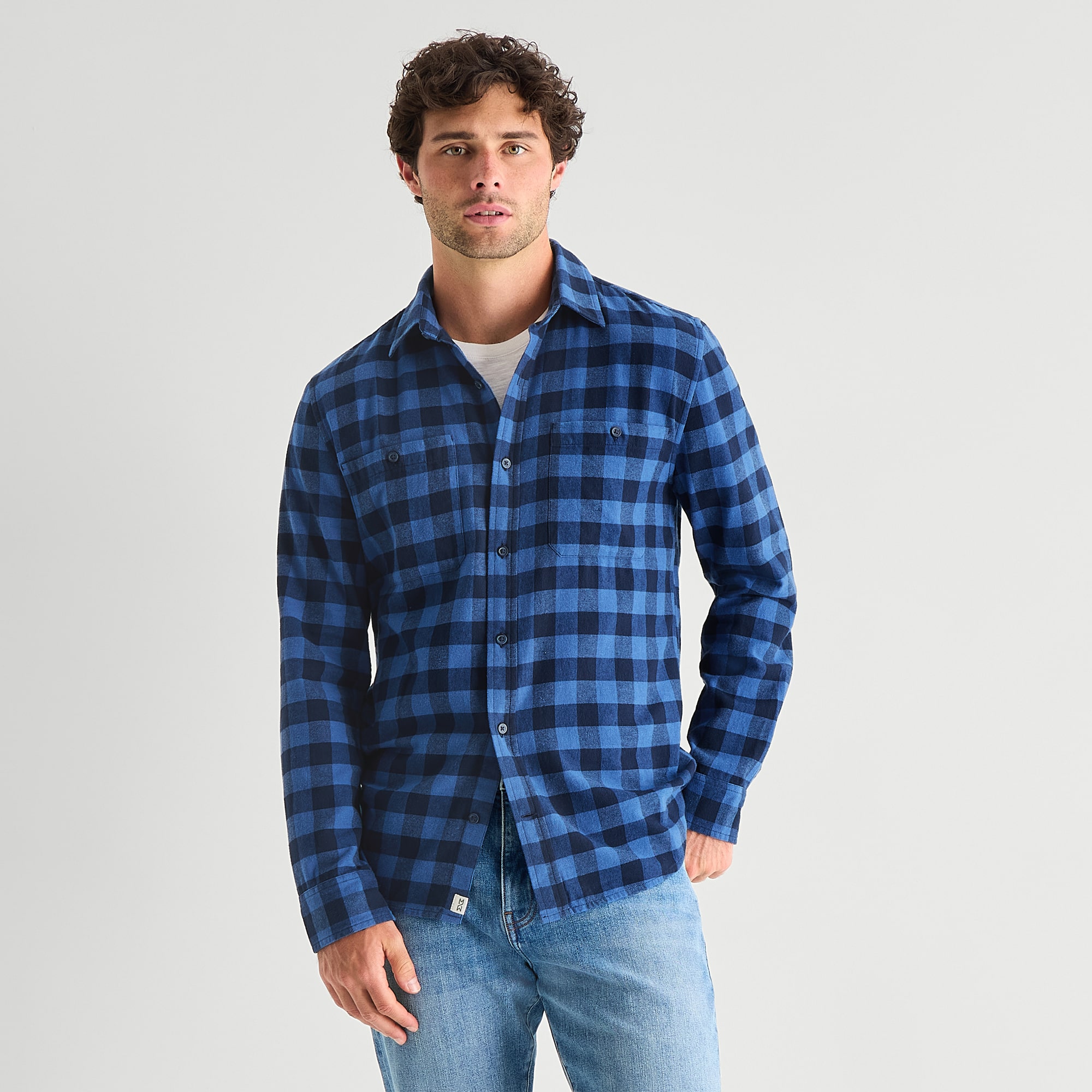 mutual weave Mens Long Sleeve Classic Fit Flannel Shirt