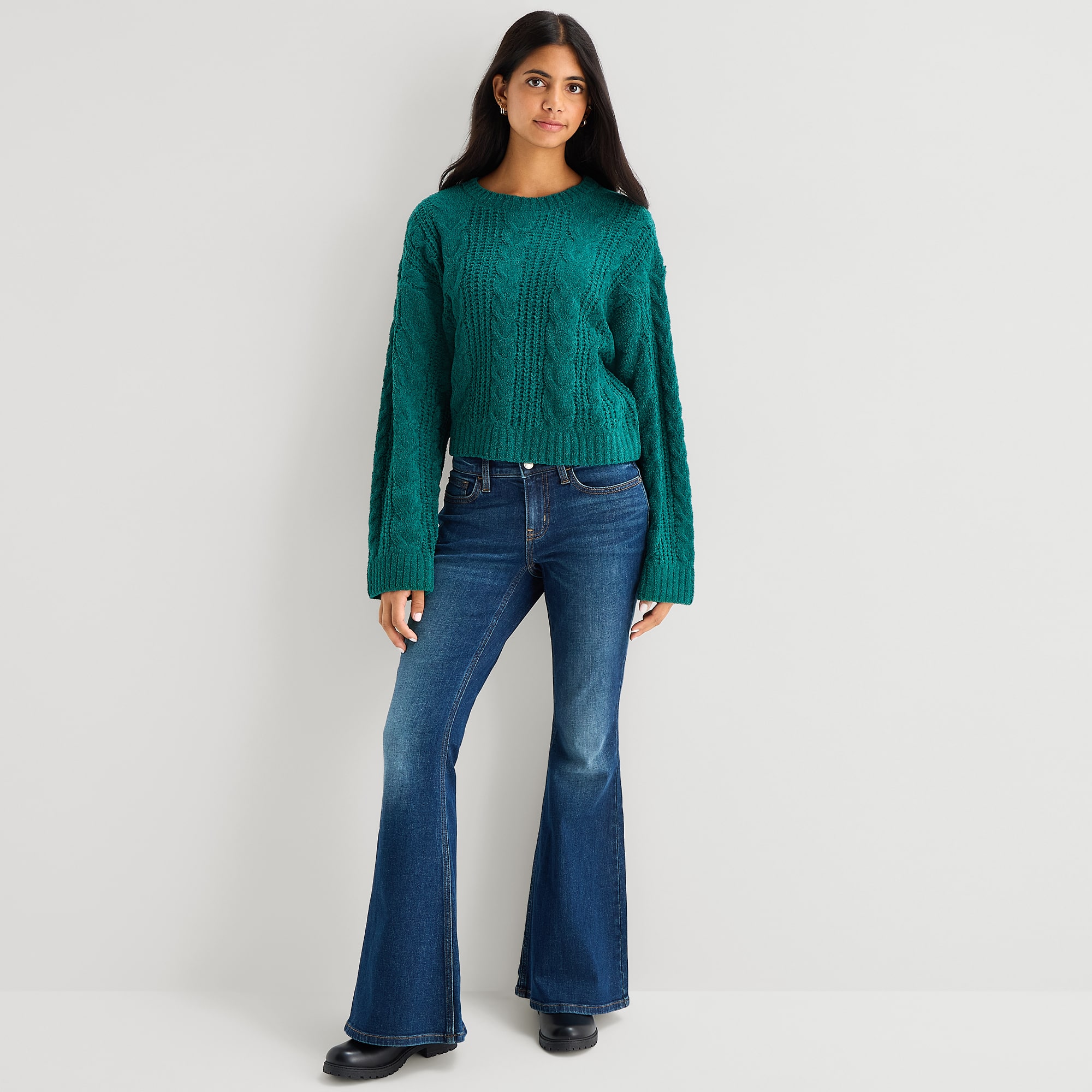 Arizona Womens Low Rise Flare Leg Jean