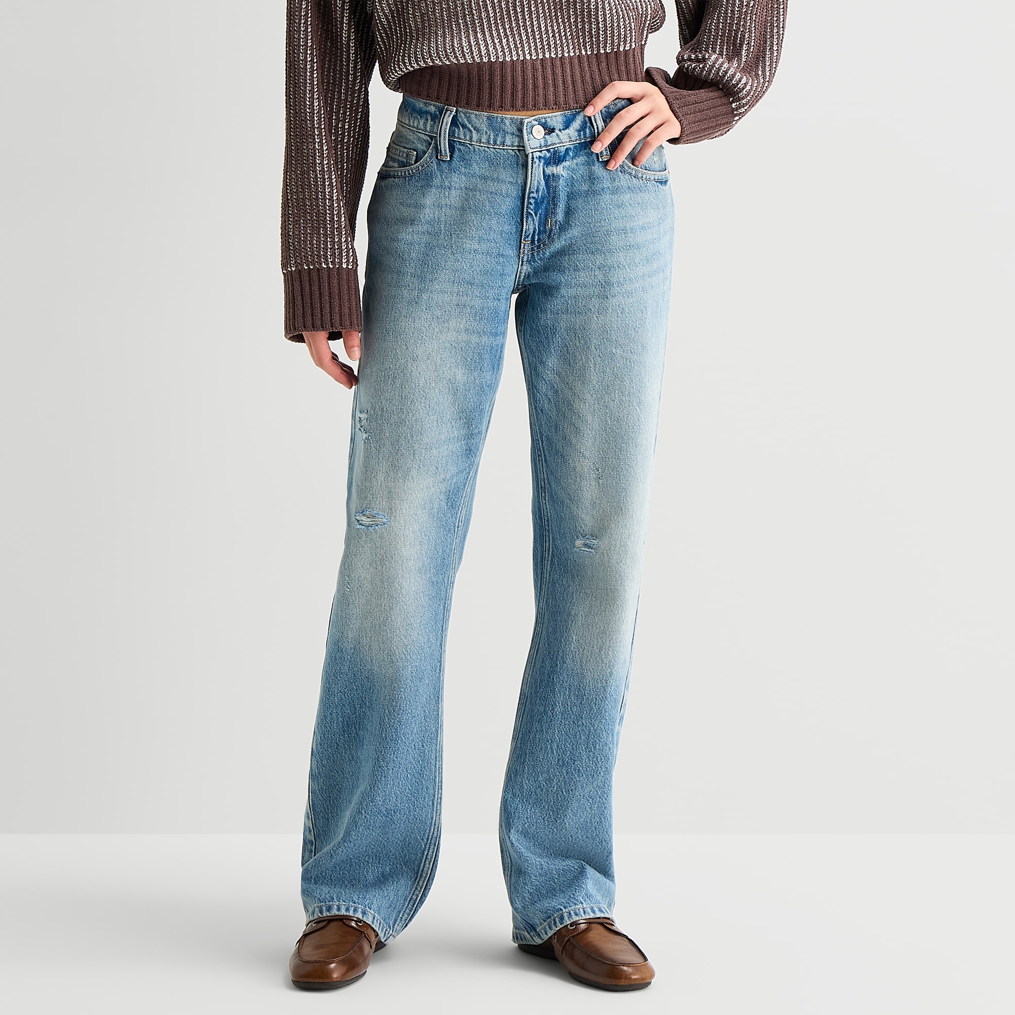 Arizona Womens Low Rise Straight Leg Jean