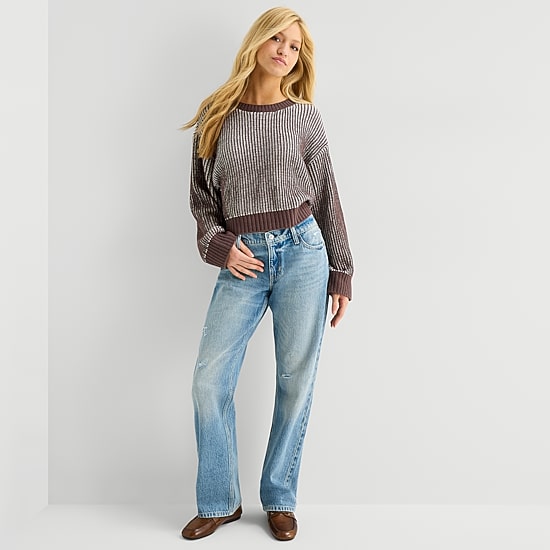 Arizona Womens Low Rise Straight Leg Jean