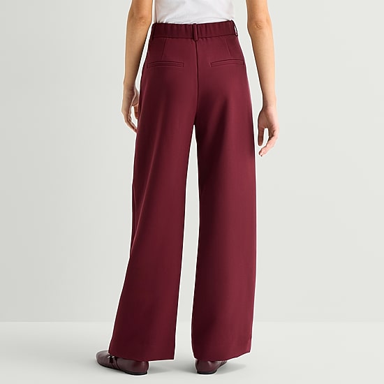 by&by Womens Juniors Wide Leg Mid Rise Trouser