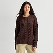 Arizona Juniors Womens Crew Neck Long Sleeve Pullover Sweater