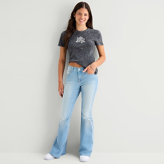 Womens Crew Neck Short Sleeve Regular Fit Graphic T-Shirt