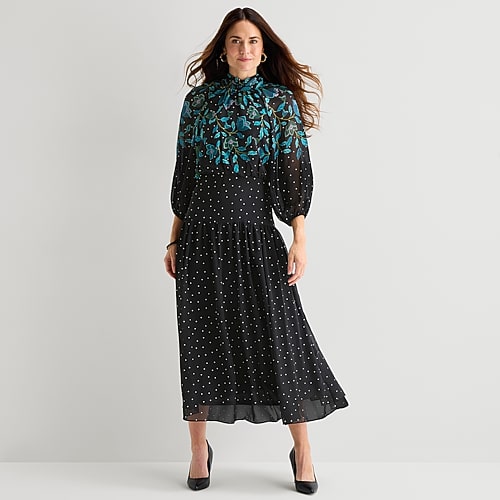 Melonie T Womens Mock Neck 3/4 Sleeve Raglan Maxi Dress In Black