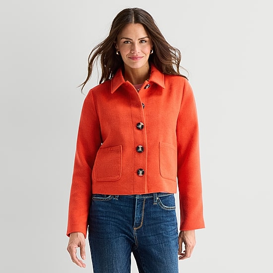 St. John's Bay Womens Lightweight Shirt Jacket
