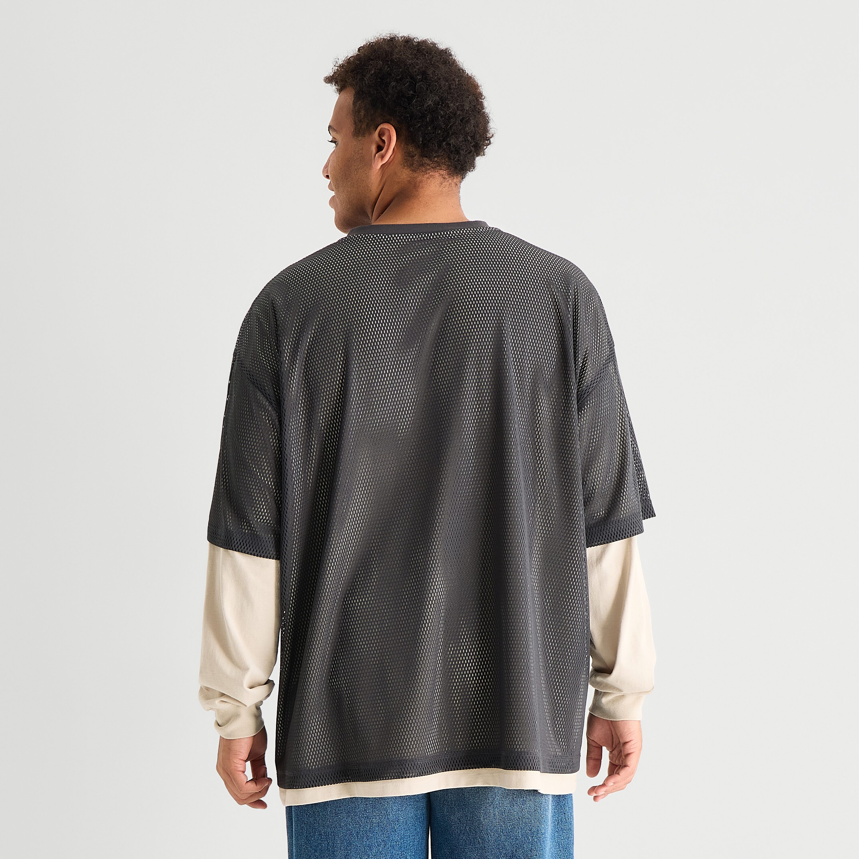 Arizona Mens V Neck Long Sleeve Big and Tall Twofer Jersey