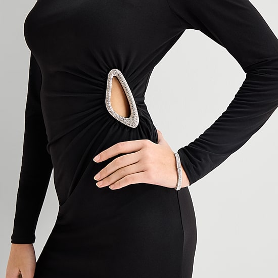 by&by Womens Juniors Crew Neck Long Sleeve Drop Shoulder Bodycon Dress