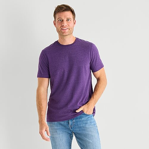 St. John's Bay Super Soft Mens Crew Neck Short Sleeve Stretch Fabric T-shirt In Purple