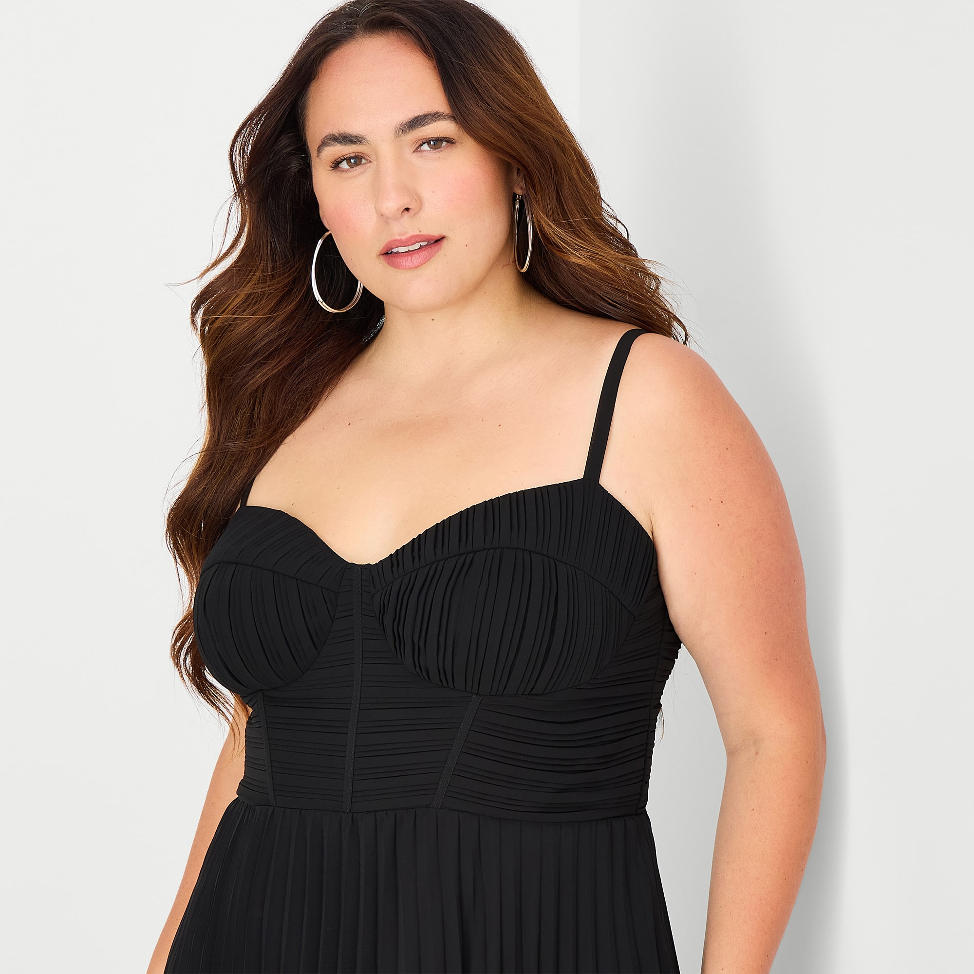 Premier Amour Womens Plus Midi Sweetheart Neck Sleeveless Maxi Dress