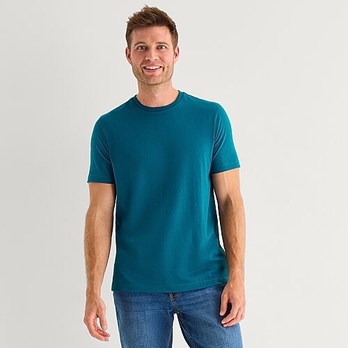 St. John's Bay Super Soft Mens Crew Neck Short Sleeve Stretch Fabric T-Shirt, Medium, Blue