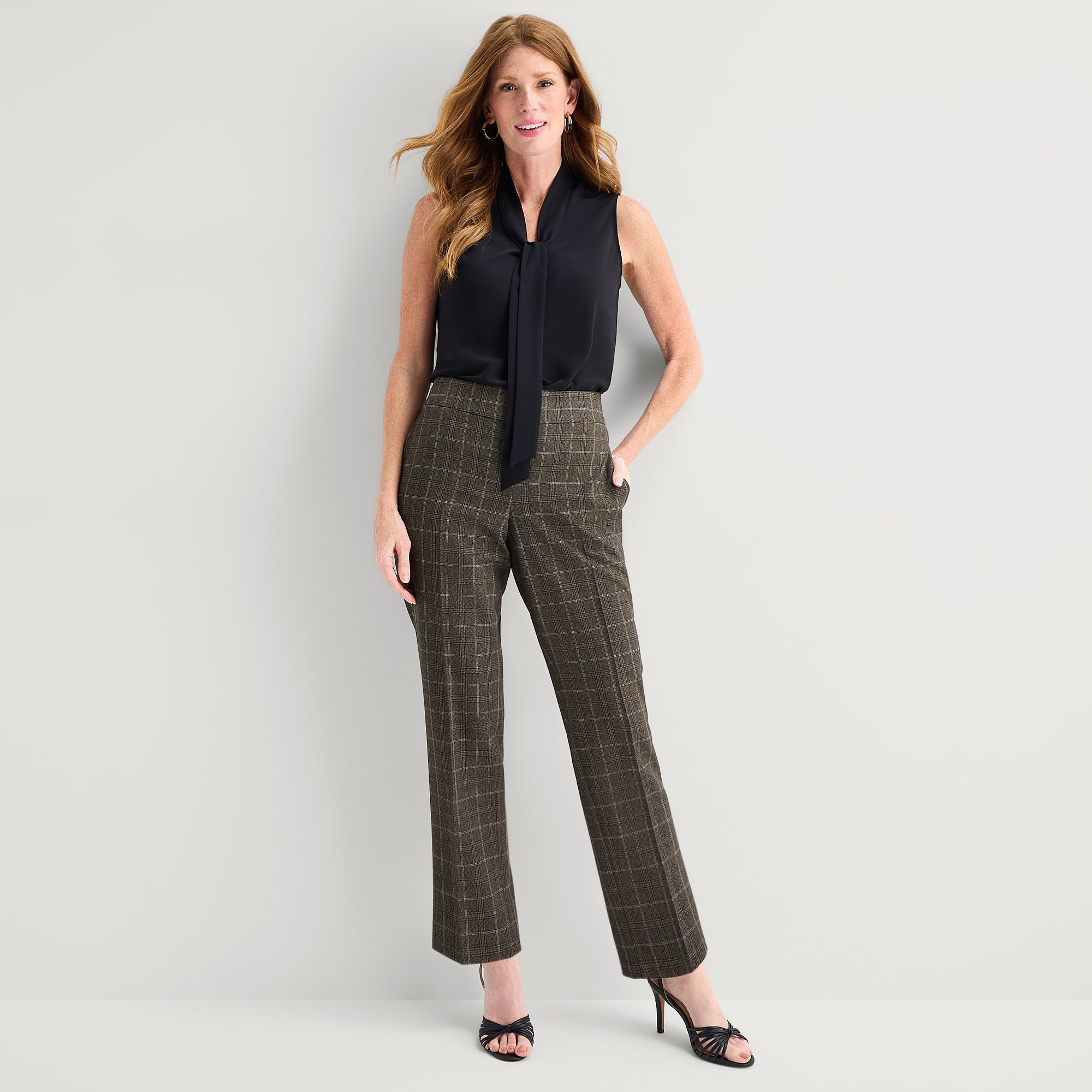 Black Label by Evan-Picone Womens Classic Fit Straight Suit Pant