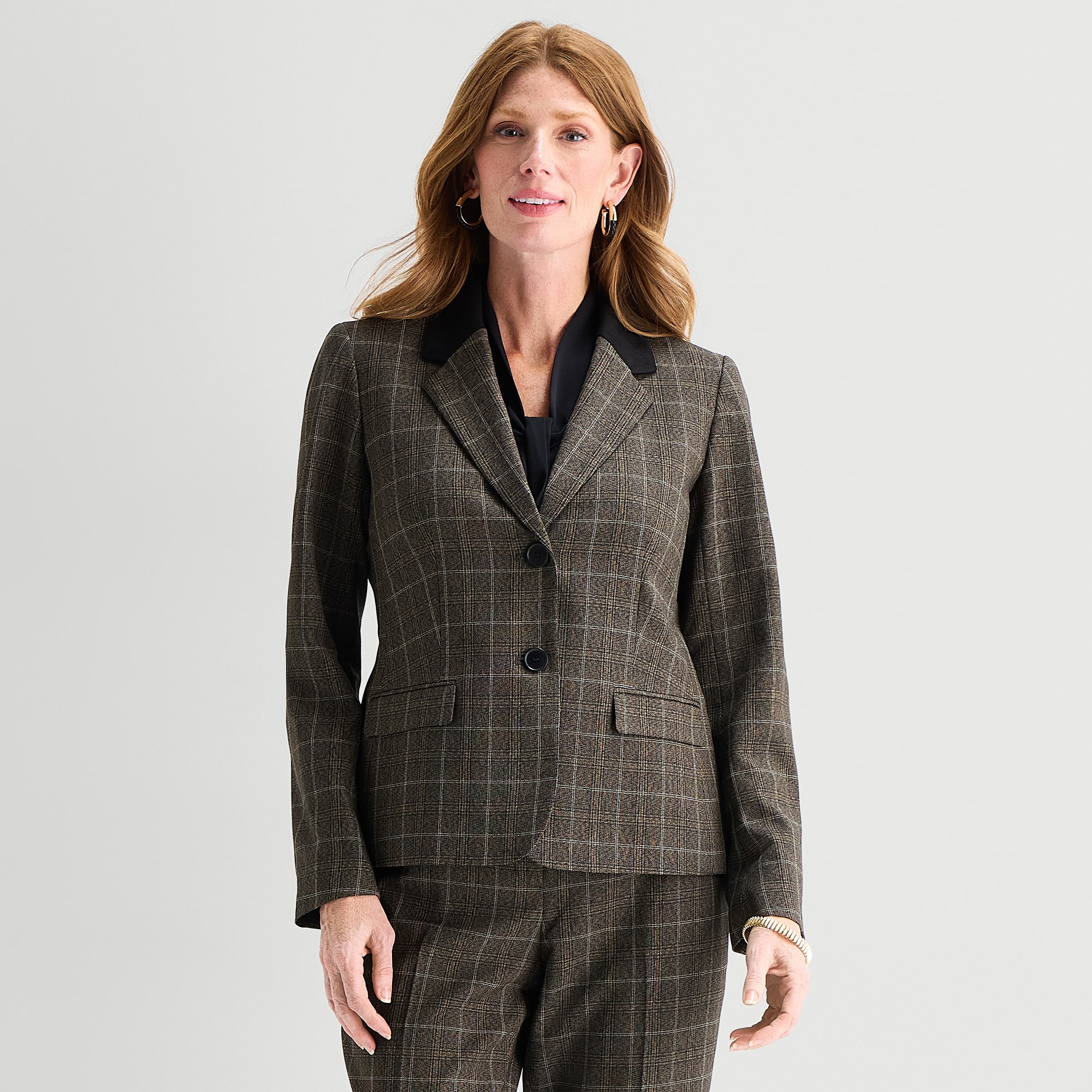 Black Label by Evan-Picone Womens Classic Fit Suit Jacket