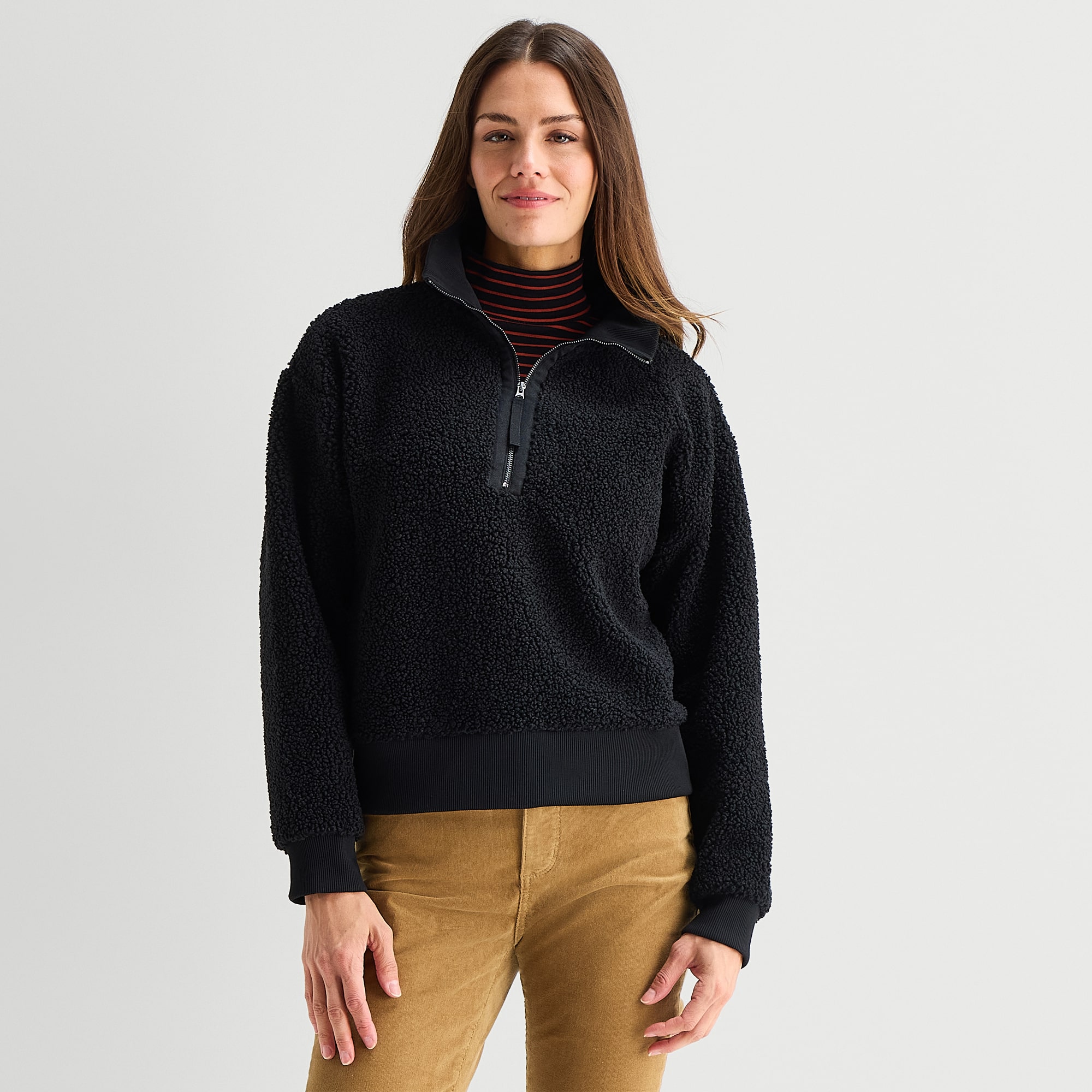 St. John's Bay Womens Long Sleeve Quarter-Zip Pullover