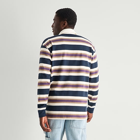 Arizona Mens Long Sleeve Regular Fit Striped Rugby Shirt