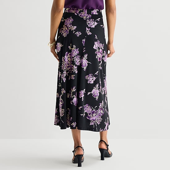 Black Label by Evan-Picone Womens Long A-Line Skirt