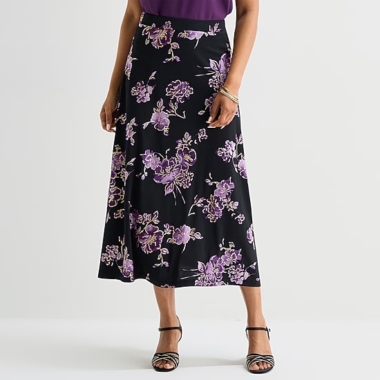 Black Label by Evan-Picone Womens Long A-Line Skirt