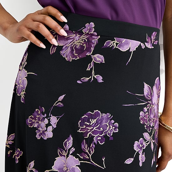 Black Label by Evan-Picone Womens Long A-Line Skirt