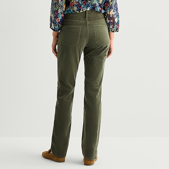 St. John's Bay Womens Mid Rise Straight Corduroy Pant