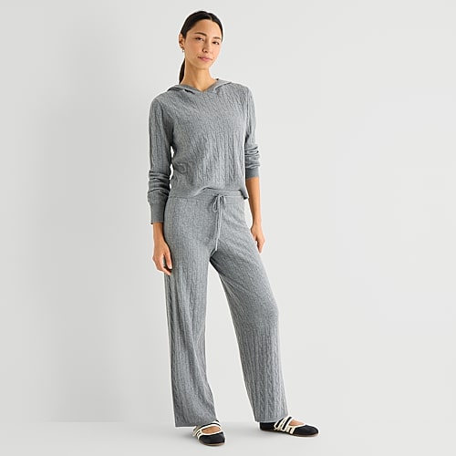 Stylus Womens Straight Pull-on Pant In Gray