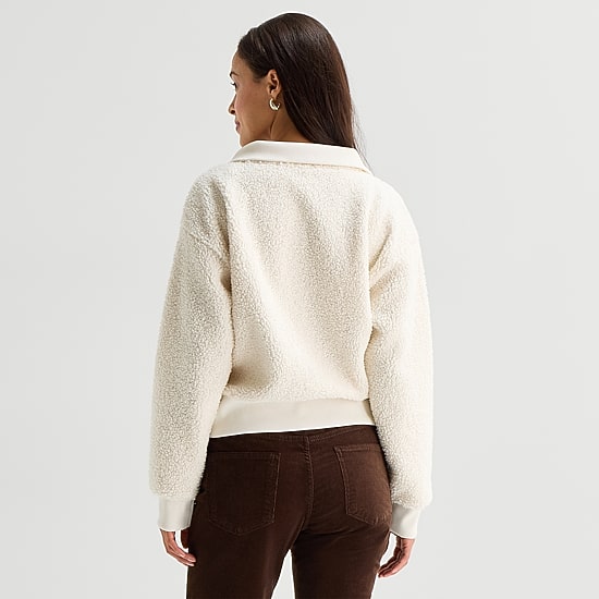 St. John's Bay Womens Long Sleeve Quarter-Zip Pullover