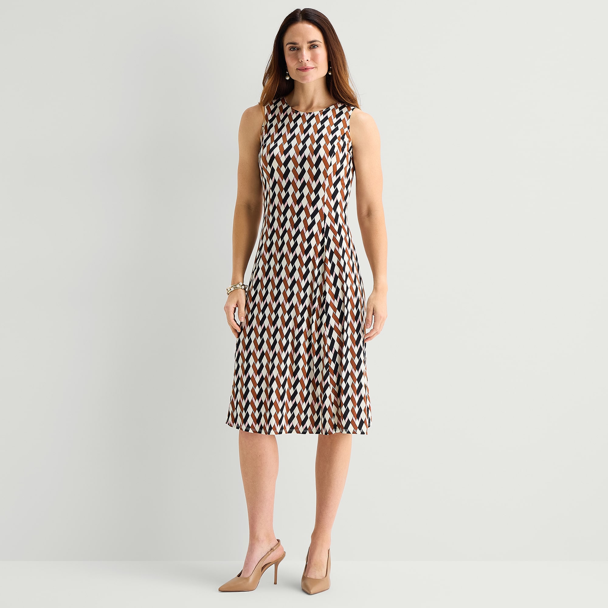 Danny & Nicole Womens Midi Geometric Jacket Dress