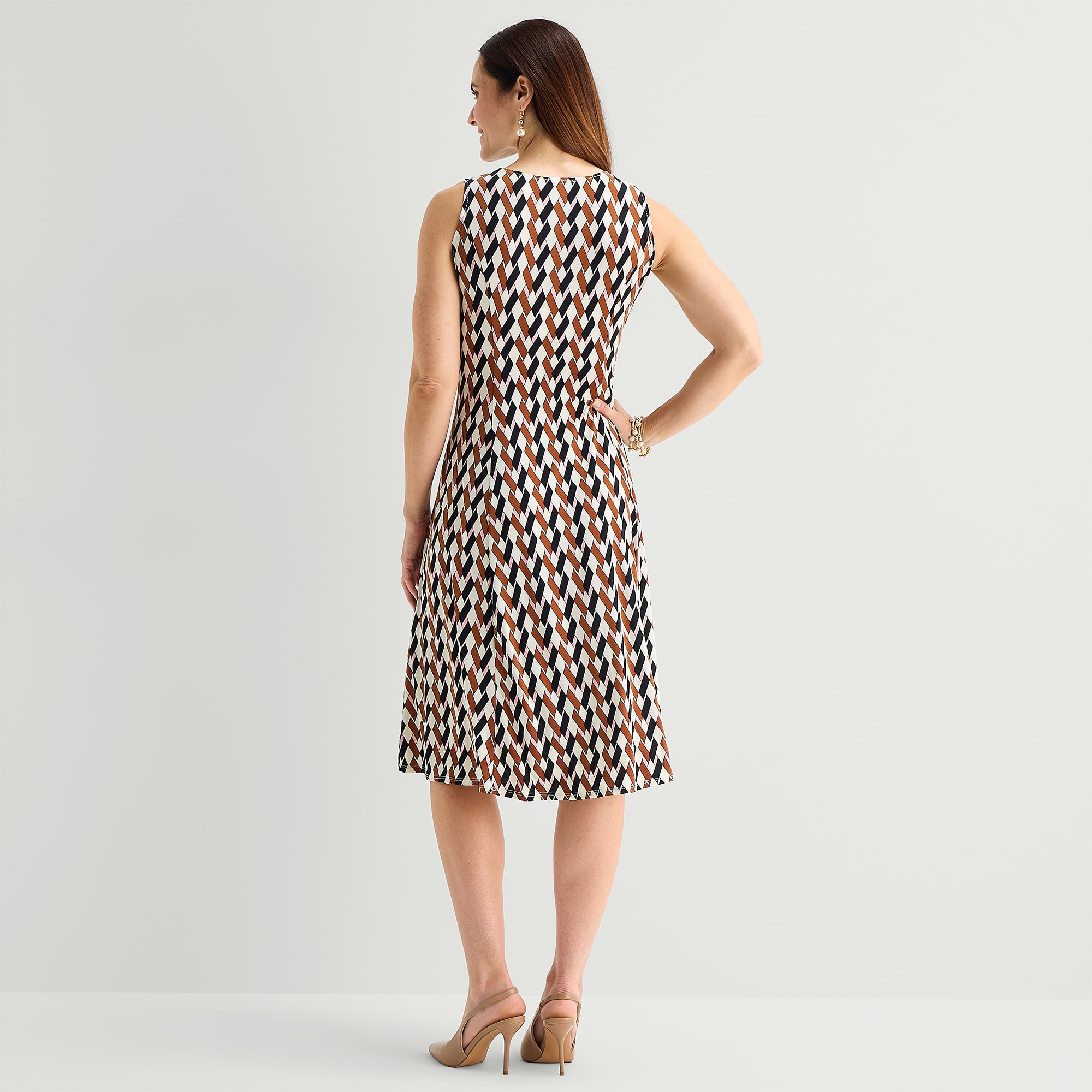 Danny & Nicole Womens Midi Geometric Jacket Dress