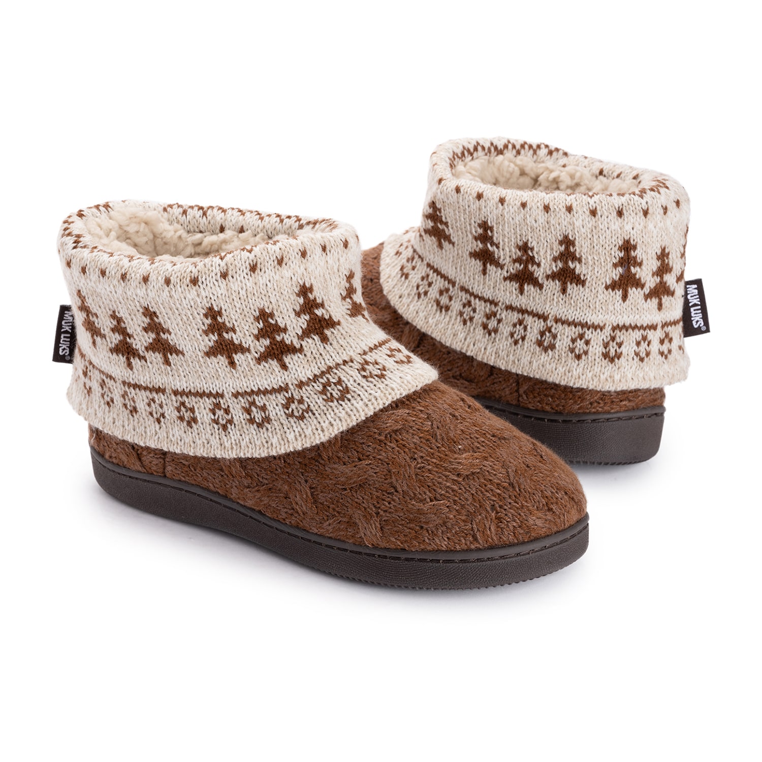 Muk Luks Ml F 26 Ds Slippers Womens Memory Foam Slip Resistant Bootie