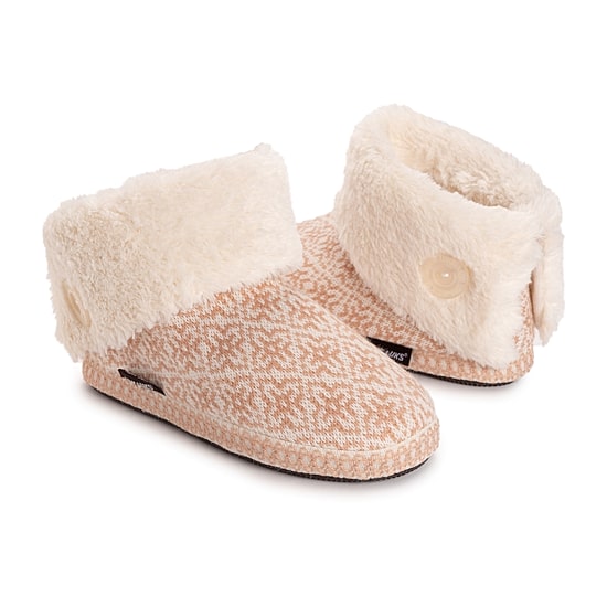 Muk Luks Womens Memory Foam Slip Resistant Bootie Slippers